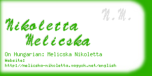 nikoletta melicska business card